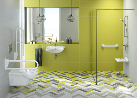 Umywalka ceramiczna ścienna z miejscem na baterię - dla osób z ograniczeniami ruchowymi biały CDV 6U6W