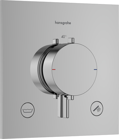 HG Ecostat Comfort E Bateria termostatyczna do 2 odbiorników zgodna z normą EN 1717, podtynkowa, Chrom