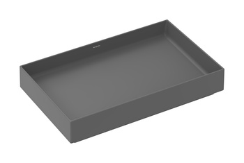 HG Xuniva Evo E Umywalka nablatowa 650/400 bez otworu na baterię, bez przelewu, Szary Łupek Matowy