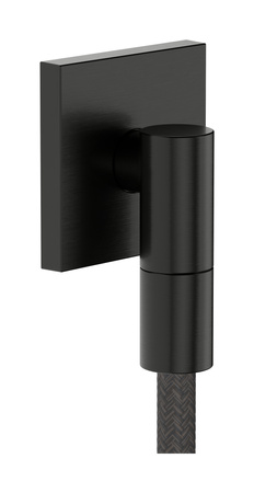 AX Wall outlet Fine Przyłącze węża, kwadratowe, Czarny Chrom Szczotkowany