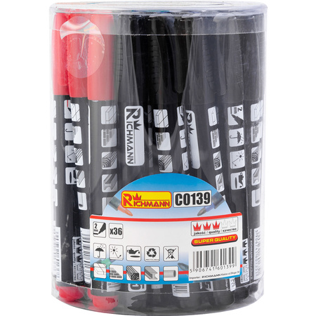 MARKERY BUDOWLANE GRUBE 4 KOLORY, 36 SZT/BOX