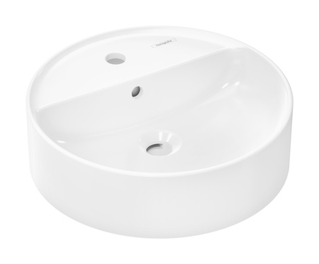 HG Xuniva S Umywalka nablatowa 450/450 z otworem na baterię, z przelewem, Biały