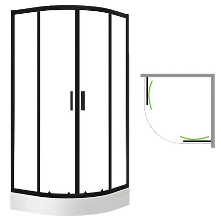 Desna - kabina natryskowa półokrągła z brodzikiem 90x90 cm