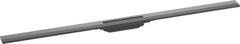 HG RainDrain Flex Element zewnętrzny odpływu liniowego 1200 z możliwością przycięcia, montaż odsunięty od ściany, Czarny Chrom Szczotkowany