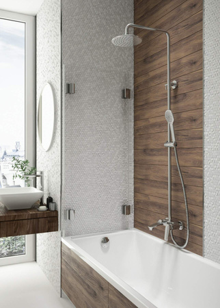 Deszczownica z baterią wannową stała chrom Jasmin NAC 01JM