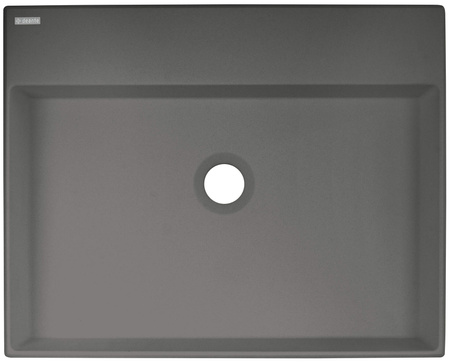 Umywalka granitowa nablatowa z miejscem na baterię - 500x400 mm antracyt metalik CQR TU5S