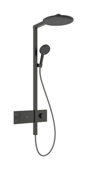 HG Raindance Alive S Komplet prysznicowy 300 1jet EcoSmart z termostatem ShowerSelect Comfort, Czarny Chrom Szczotkowany