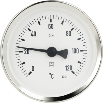Termometr bimetaliczny BiTh 80, fi80 mm, 0÷120°C, L 40 mm, G1/2", ax, kl. 2