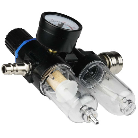 FILTR POWIETRZA PODWÓJNY Z REDUKTOREM, ODWADNIACZ 1/4'