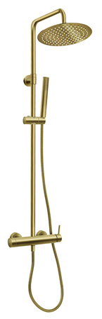CIRICULUS zestaw natryskowy z deszczownią, złoto szczotkowane
