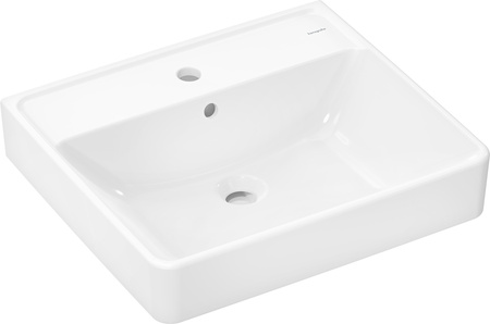 HG Xanuia Q Umywalka wisząca 550/480 z otworem na baterię, z przelewem, SmartClean, Biały