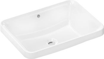 HG Xuniva Q Umywalka wpuszczana w blat 550/400 bez otworu na baterię, z przelewem, SmartClean, Biały