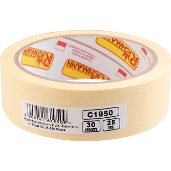 TAŚMA MASKUJĄCA PAPIEROWA 30MMx25M ŻÓŁTA