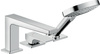 HG Metropol 3-otworowa jednouchwytowa bateria na brzeg wanny z uchwytem jednoramiennym, Secuflex, Chrom