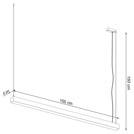 Lampa wisząca PINNE 150 czarna 4000K