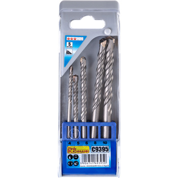 WIERTŁA DO BETONU 4-10 MM 5 ELEM. PLASTIKOWE PUDEŁKO