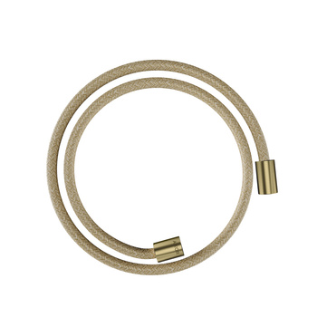 AX ShowerSolutions Wąż prysznicowy 1,25 m z nakrętkami cylindrycznymi, tekstylny, Mosiądz Szczotkowany