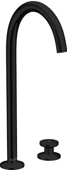 AX One 2-otworowa bateria umywalkowa Select 260 z kompletem odpływowym Push-Open, Czarny Matowy