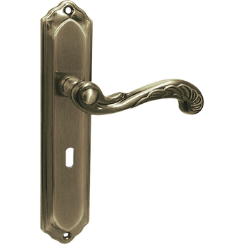 RETRO klamka na szyldzie długim na klucz