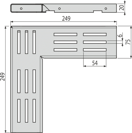 Ruszt odwodnienia drenażowego narożnego 75 mm, stal nierdzewna