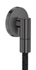 AX Wall outlet Fine Przyłącze węża, okrągłe, Czarny Chrom Szczotkowany