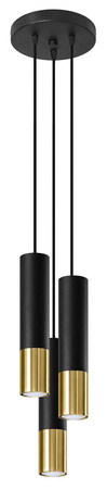 Lampa wisząca LOOPEZ 3P czarny/złoty