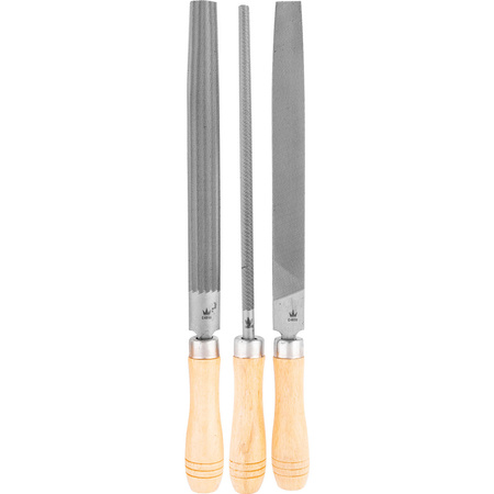 PILNIKI 3 ELEM. DO METALU 200 MM NR 2 Z RĄCZKAMI