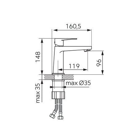 NOSTRIS bateria umywalkowa stojąca, chrom