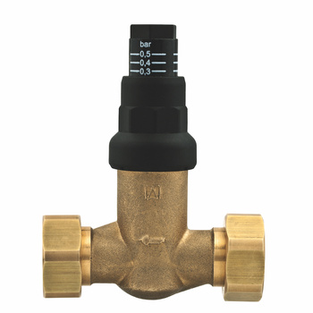 Zawór upustowy różnicy ciśnień DU z nastawą, prosty, 0,1÷0,5 bar, GW G3/4"