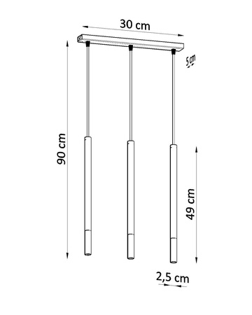 Lampa wisząca MOZAICA 3L czarny/złoto