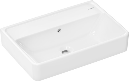 HG Xanuia Q Umywalka wisząca Compact 550/370 bez otworu na baterię, z przelewem, Biały