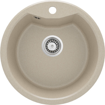 Zlewozmywak granitowy 1-komorowy piasek stal ZRS 7803