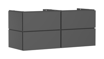 HG Xilesa E Szafka pod szlifowaną umywalkę wpuszczaną w blat/nablatową z 4 szufladami PushOpen 1375/550, Szary Łupek Matowy