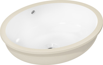 HG Xuniva D Umywalka podblatowa 450/350 bez otworu na baterię, z przelewem, SmartClean, Biały