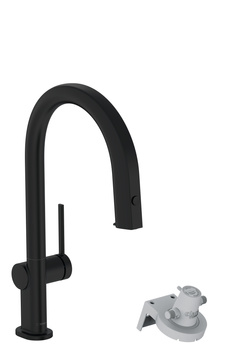 HG Aqittura M91 FilterSystem 210 1jet z wyciąganą wylewką, sBox, Czarny Matowy