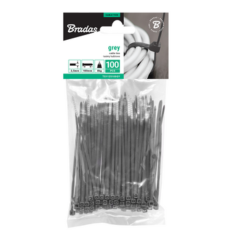 Taśma kablowa 3,6x200mm GREY 100szt