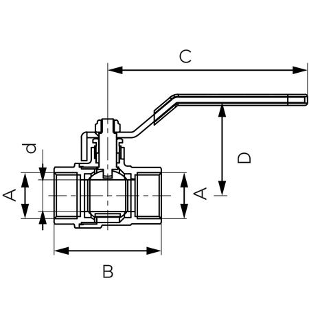 Zawór kulowy GW-GW z dźwignią, 1 1-4", F-Comfort