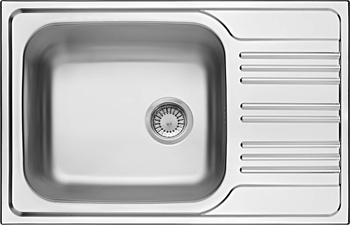 Zlewozmywak stalowy 1-komorowy z ociekaczem satyna stal ZEX 011B