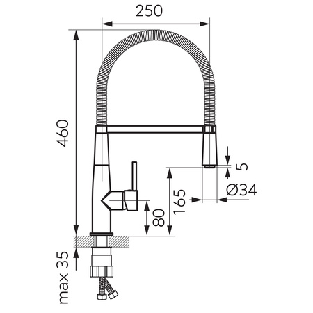 SONATA bateria zlewozmywakowa stojąca z regulatorem Cold Start, chrom