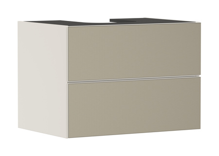 HG Xevolos E Szafka pod szlifowaną umywalkę wpuszczaną w blat/nablatową z 2 szufladami 780/550, Piaskowy Beż Matowy, Kolor frontu: Brąz Strukturalny