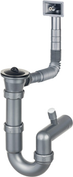 Syfon do zlewozmywaka stalowego 1-komorowego - odpływ 2" stal ZXY 9921