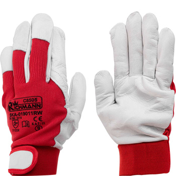 RĘKAWICE SKÓRA KOZIA LICOWA CZERWONE ROZM. 9' (ENR-019011RW)