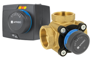 Zestaw regulacyjny ProClick: 3-drogowy obrotowy zawór mieszający ARV 386 Vario ProClick, DN40, Rp1 1/2", Kvs 14 - 36 m3/h + siłownik elektryczny ARM 343 ProClick