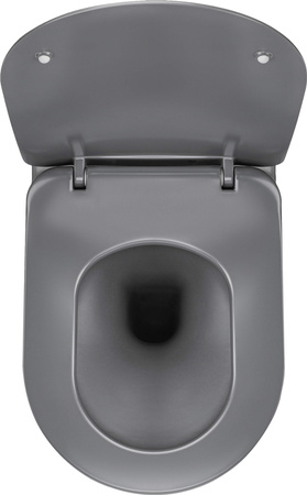 Miska WC wisząca bezkołnierzowa antracyt, titanium CDE DZPW