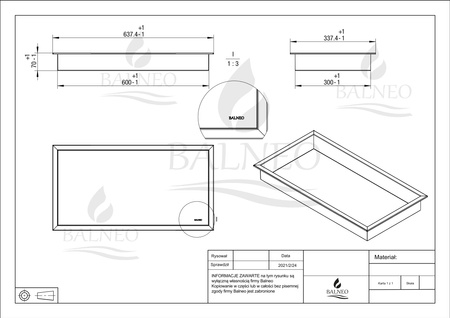 WALL-BOX ONE White - Półka pojedyncza biała 60x30x7 cm