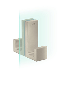 AX Universal Rectangular Uchwyt drzwi prysznicowych, Nikiel Szczotkowany