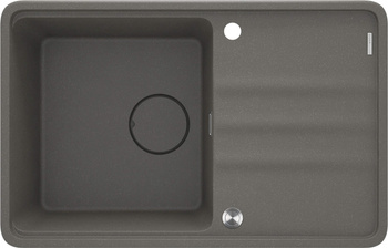 Zlewozmywak granitowy 1-komorowy z ociekaczem antracyt metalik stal ZKM T113
