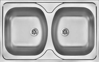 Zlewozmywak stalowy 2-komorowy - nakładany satyna stal ZM5 0200