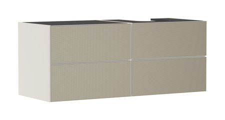 HG Xevolos E Szafka pod szlifowaną umywalkę wpuszczaną w blat/nablatową po prawej str. z 4 sz. 1370/550, Piaskowy Beż Mat. Kolor frontu: Brąz Strukt.
