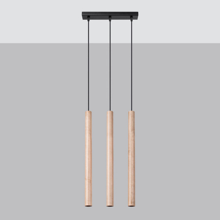 Lampa wisząca PASTELO 3L drewno